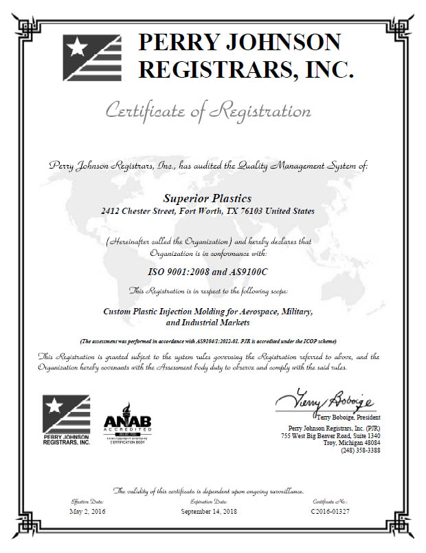 ISO 90012015 Certification Certified Superior Plastics
